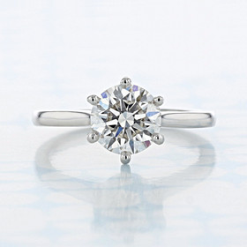 1.70 ct Round Shape Lab Cultivated Diamond Solitaire White Gold Engagement Ring (2006826)