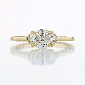 1.00 ct Oval Shape Earth Mined Diamond Simply Tacori Yellow Gold Engagement Ring (2006807)