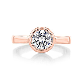 1 ct Round Bezel Solitaire Rose Gold Engagement Ring (SO49-RG)