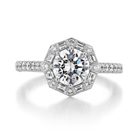 1.25 ct Tacori Petite Crescent White Gold Engagement Ring (HT2556RD7)