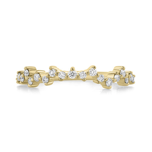 14K White Gold Cluster Diamond Wedding Band (31-12159B)