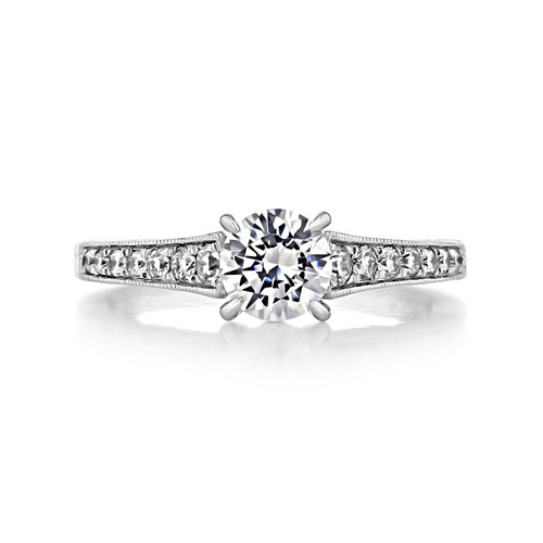 .75 ct Round Gabriel Pavé White Gold Engagement Ring (GC31)