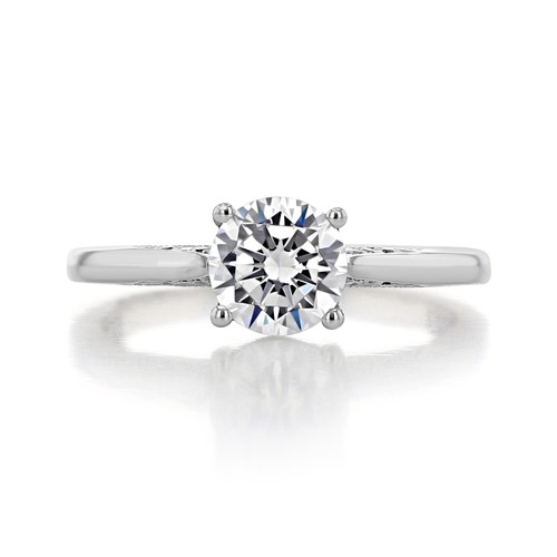 1.00 Ct. Round Moissanite Platinum Tacori Dantela Solitaire Engagement Ring (2638RD65-M)