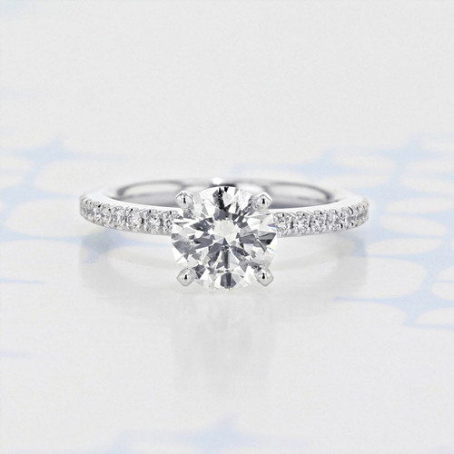 1.20 ct Round Shape Diamond Micro-Prong Platinum Engagement Ring (2004944)