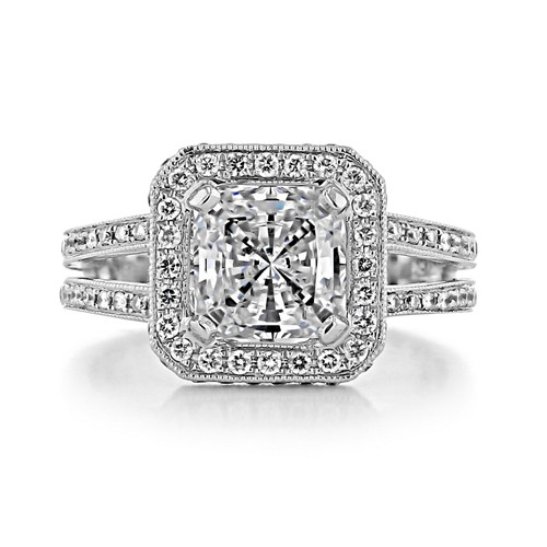 Double Pavé Halo Engagement Ring (CR87)