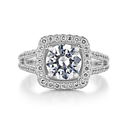 Pavé Halo Engagement Ring (CR193)