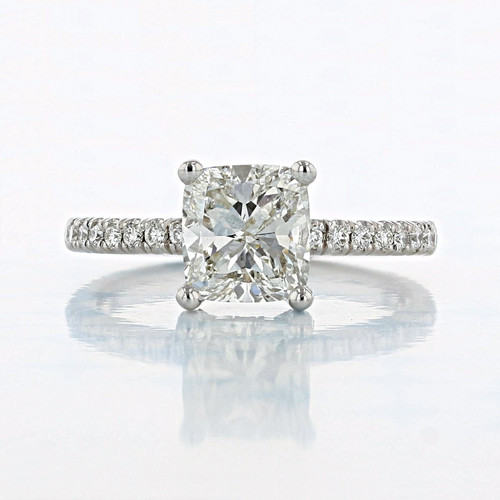 1.50 ct Cushion Shape Earth Mined Diamond Micro-Prong Platinum Engagement Ring (2006782)