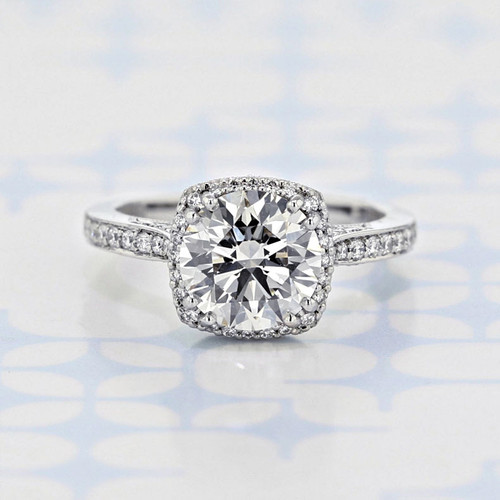 2.30 ct Round Shape Lab Cultivated Diamond Tacori Dantela Platinum Engagement Ring (2006449)