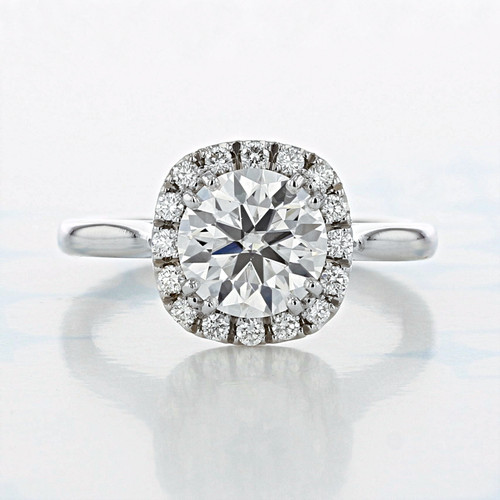 1.50 Ct. Round Shape Moissanite Halo White Gold Engagement Ring (2006853)