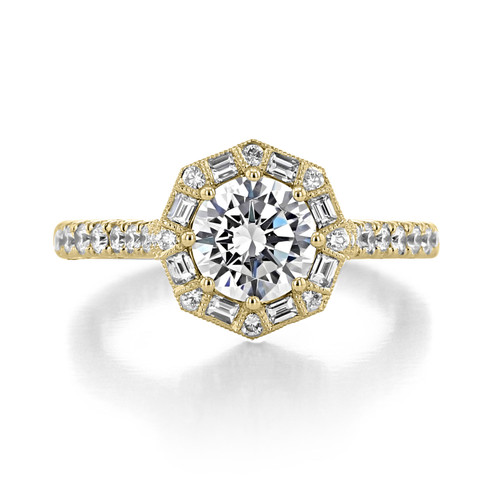 1 ct Tacori Petite Crescent Yellow Gold Engagement Ring (HT2556RD65-YG)
