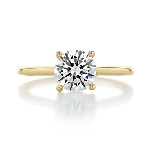 14K Yellow Gold Solitaire Moissanite Engagement Ring (FG87-M)