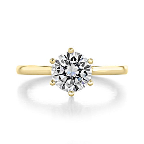 1.25 ct Round 6-Prong Solitaire Yellow Gold Engagement Ring (EV17-YG)