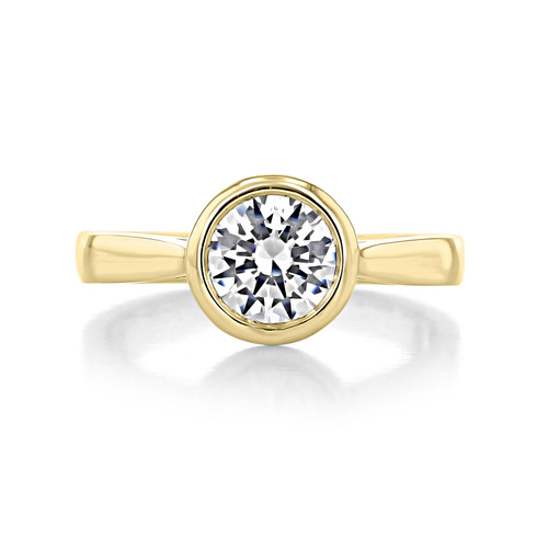 1 ct Round Bezel Solitaire Yellow Gold Engagement Ring (SO49-YG)