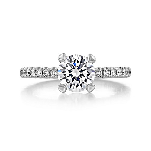 1.25 ct Tacori Petite Crescent White Gold Engagement Ring (HT2545RD7W)