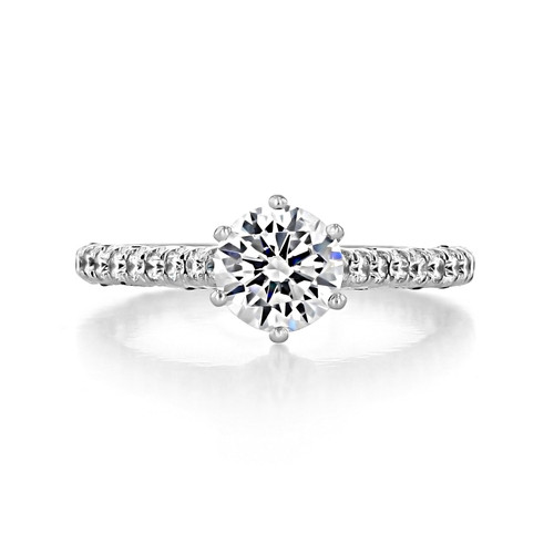 1ct Tacori Petite Crescent White Gold Engagement Ring (HT2546RD65)