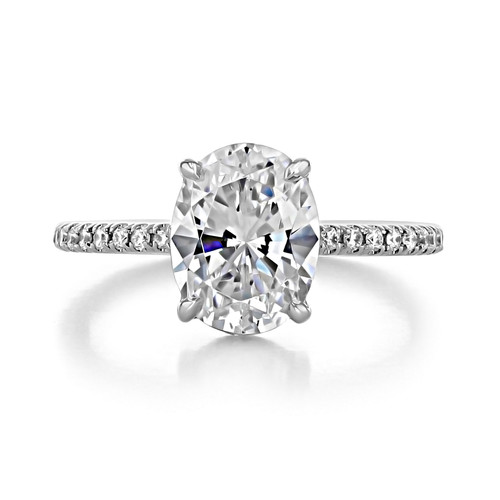 2 ct Oval Micro-Prong Platinum Engagement Ring (EV160OV-PL)