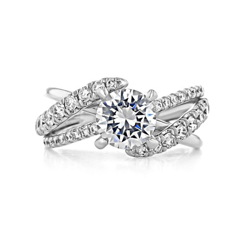 1.50 ct Round Gabriel Free Form Engagement Ring (GC28-WG)