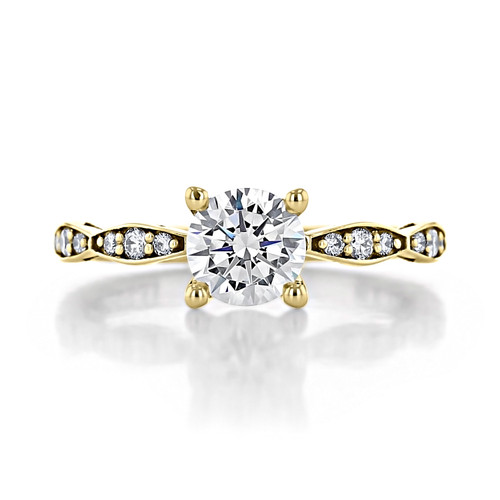 .90 ct Tacori Sculpted Crescent Yellow Gold Engagement Ring (46-2RD6-YG)