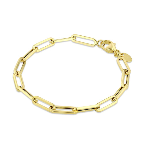 14K Yellow Gold Paper Clip Bracelet (7001257)