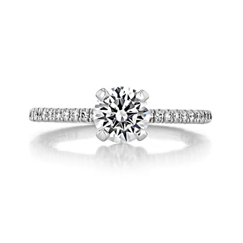 1.00 ct Tacori Petite Crescent White Gold Engagement Ring (HT254515RD65)