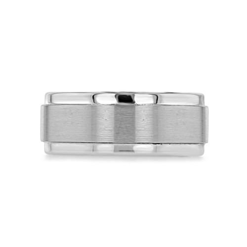 White Tungsten Carbide 9mm Men's Brushed Wedding Band (FG389)