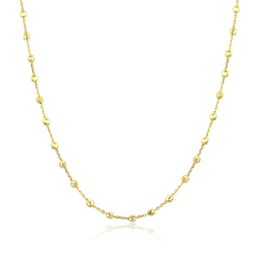 14K Yellow Gold Beaded Link Necklace (5001935)