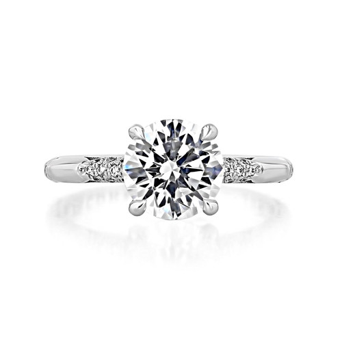 2 ct Tacori Studded Crescent White Gold Engagement Ring (HT2582RD8W)