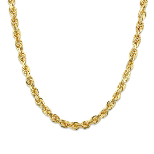 14K Yellow Gold 4MM Rope Solid Chain (5001878)