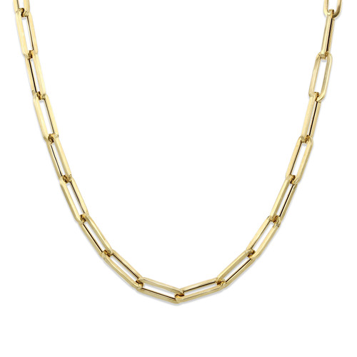14K Yellow Gold 4MM Paper Clip Link Chain (5001884)