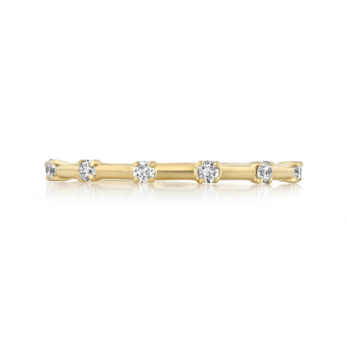 14K Yellow Gold Prong Set Diamond Band (R1233)