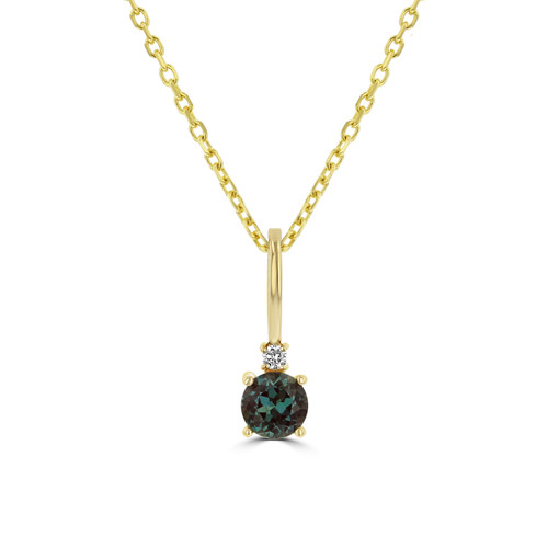 14K Yellow Gold Alexandrite Solitaire Pendant (88002-6)