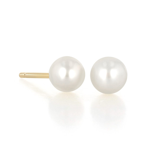 4 / 4.5mm Pearl Earrings in Gold - Yukiko - Lord Gioielli