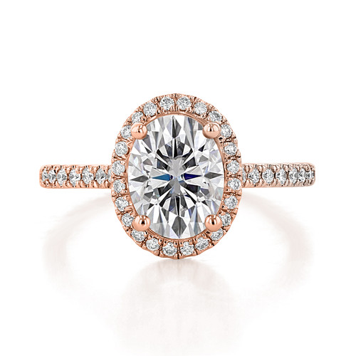 2 ct Oval Halo Micro-Prong Rose Gold Engagement Ring (2007280-RG)