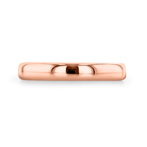 14K Rose Gold 3mm High Polished Low Dome Band (WB491-RG)