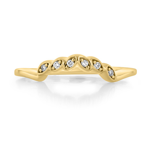 14K Yellow Gold Floral Curved Wedding Band (FG439B-YG)