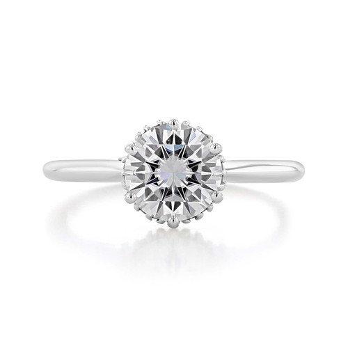1.25ct Round 6-Prong Hidden Halo White Gold Engagement Ring (FG87-6)