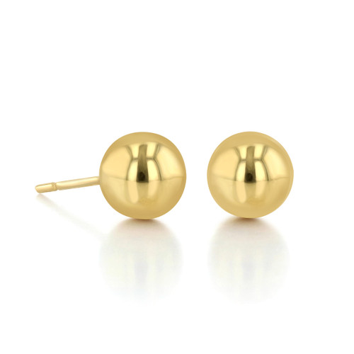 14K Yellow Gold 8mm Ball Stud Earrings (4002134)