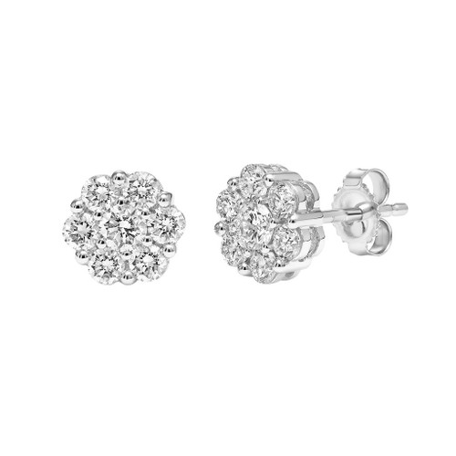 Lab-Created Diamond Earrings 1-1/2 ct tw Round 14K White Gold | Jared