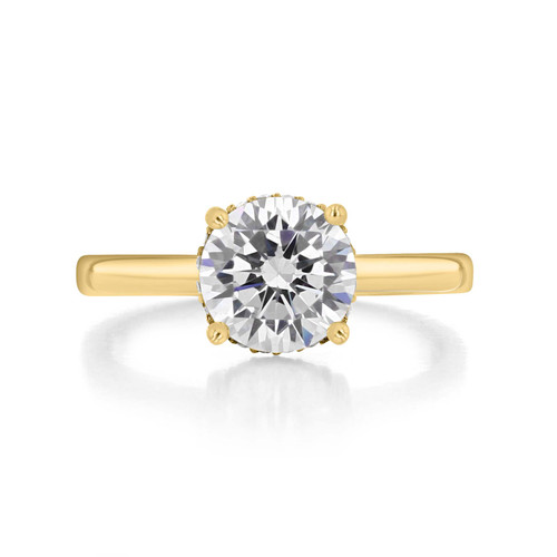 1.50 ct Round Solitaire Yellow Gold Engagement Ring (EV53)