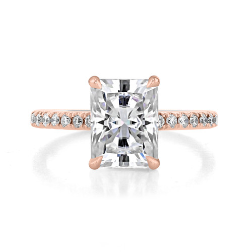 2.50 ct Radiant Micro-Prong Rose Gold Engagement Ring (EV160RA-RG)