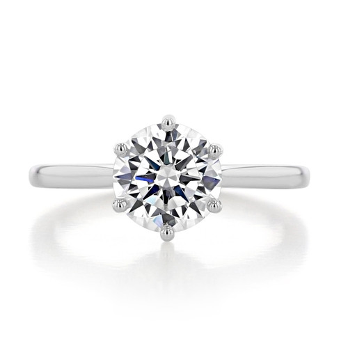 1.50 ct Round 6-Prong Solitaire White Gold Engagement Ring (EV117)