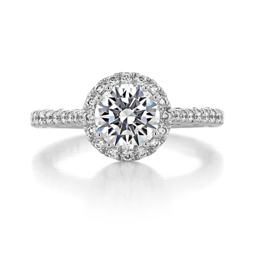 1.25 ct Tacori Petite Crescent White Gold Engagement Ring (HT2571RD7)