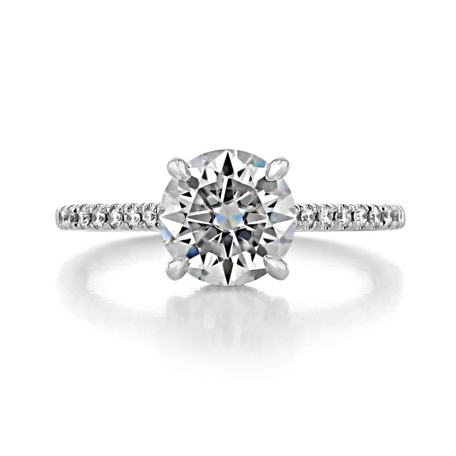 1.50 Ct. Round Moissanite Hidden Halo Micro-Prong Engagement Ring (CR09-M)