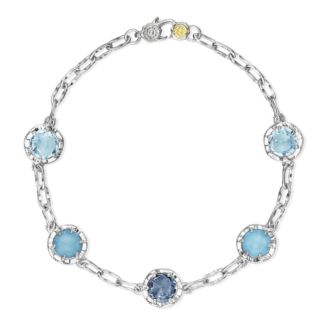 Crescent Crown Assorted Gemstone Fashion Bracelet (SB222020533)