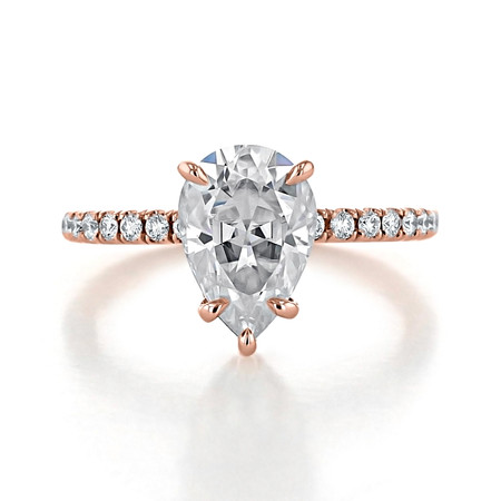 2 ct Pear Shaped Hidden Halo Engagement Ring | CR199 | Icing On The Ring