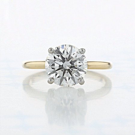 Two-Tone Solitaire Round Shape Lab Diamond Engagement Ring | 2006802 ...