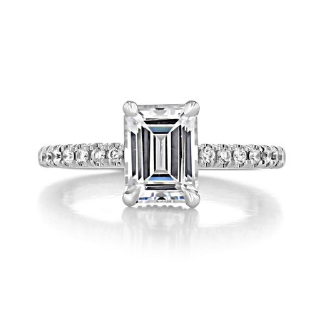 Emerald Cut 1.46 ctw VS2 Clarity, I Color Diamond Platinum Ring | Costco