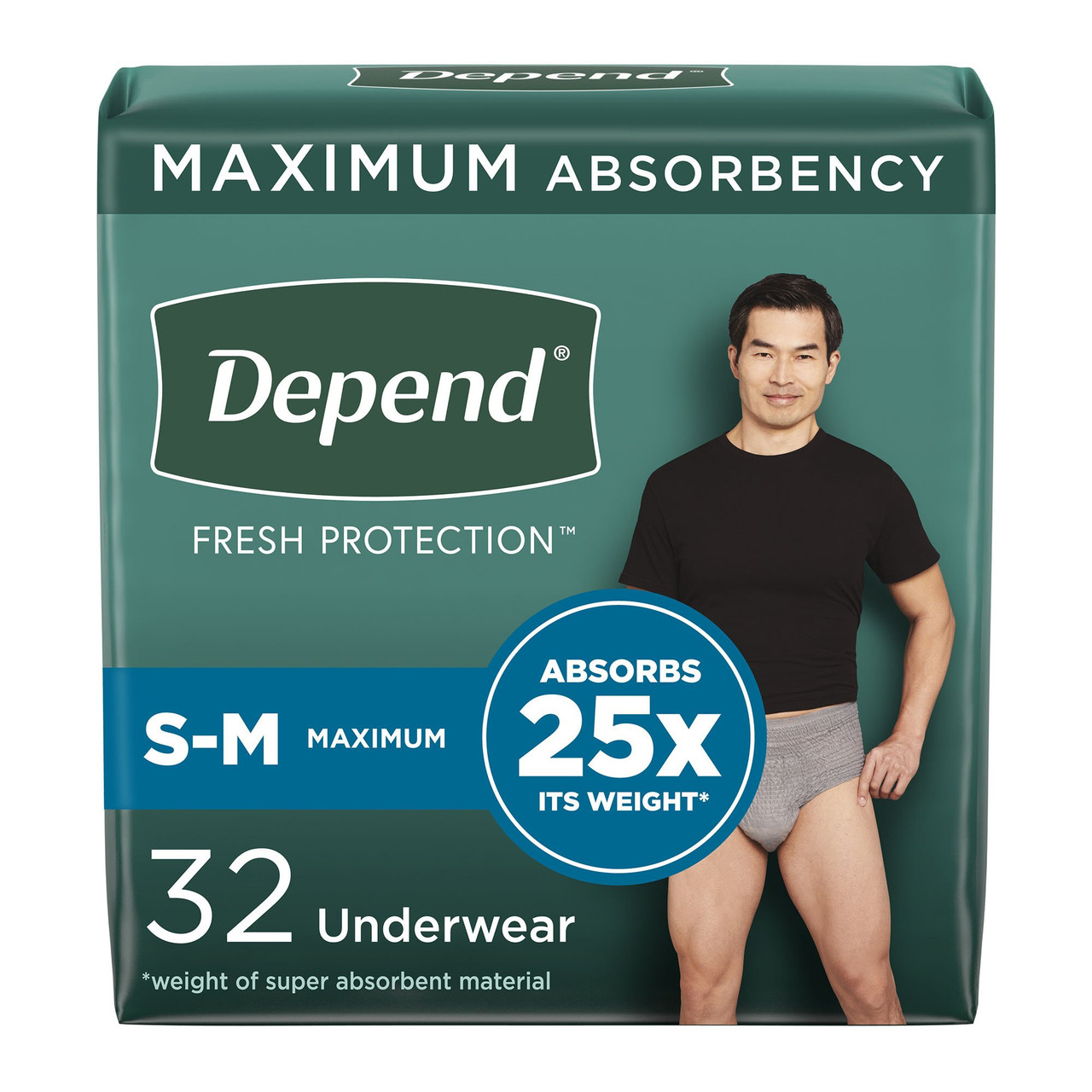 Depend FIT-FLEX Incontinence Underwear for Men, Maximum Absorbency ...