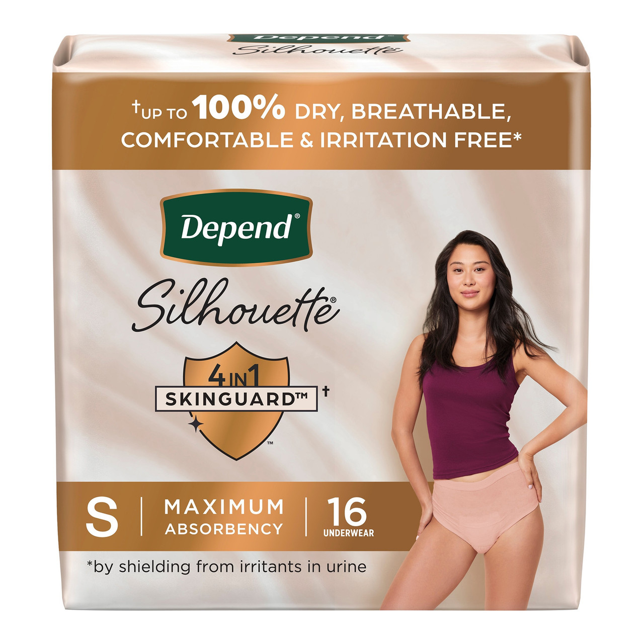  Depend Silhouette Incontinence Underwear for Women, Maximum  Absorbency,20 count, L/XL, Beige : Health & Household