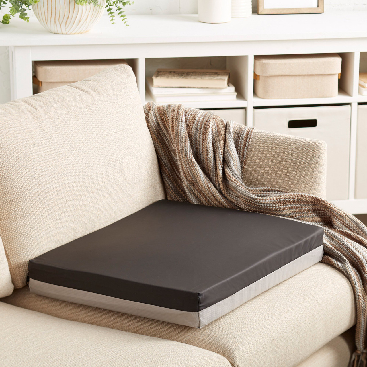 McKesson Premium Seat Cushion - Molded Foam, Waterproof Nylon Cover, Black
